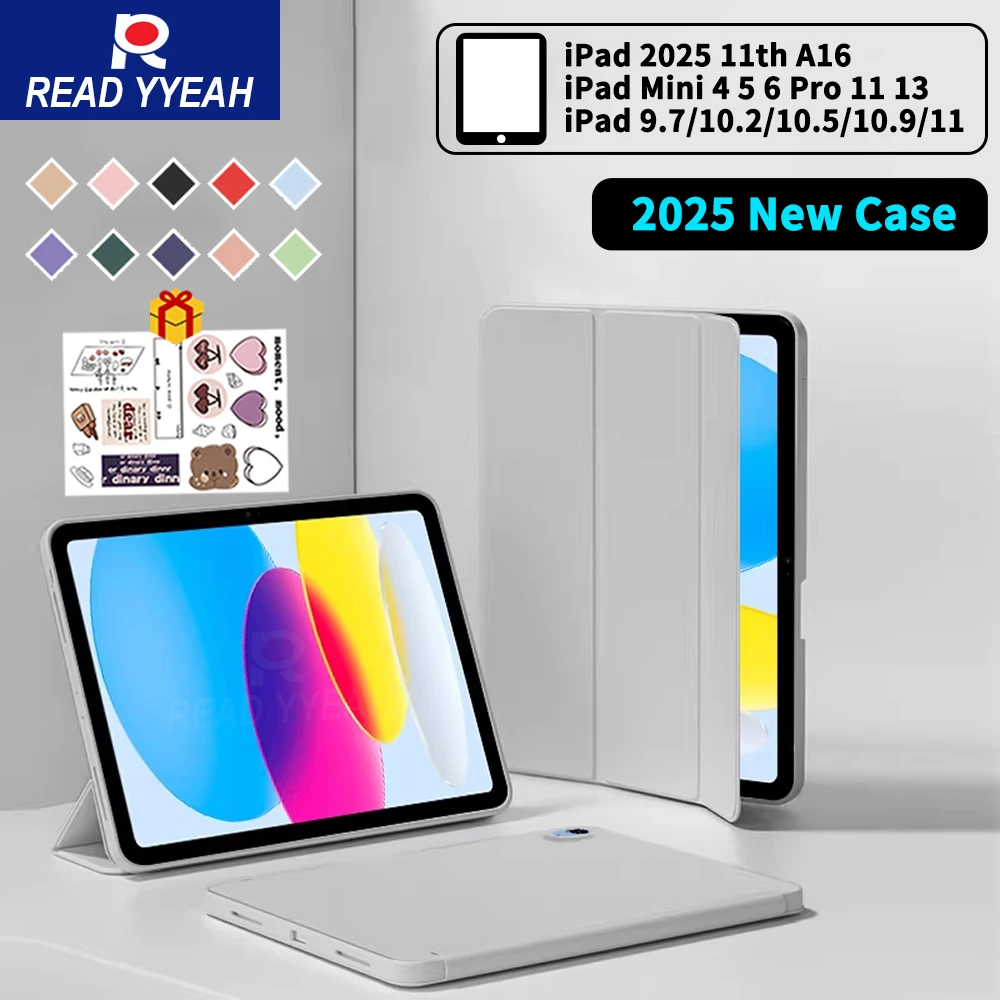 New Smart Case For iPad 7/8/9/10th Gen 11th A16 2025 Pro 13 11 M4 12.9 2018-2022 Air 11 M2 5 4 3 10.9 Mini 5 6 7 8.3 10.2 Cover