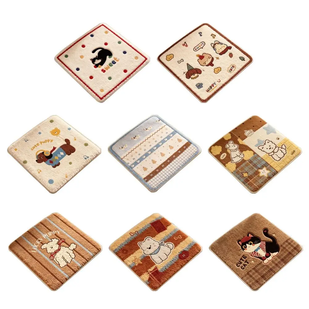 Cartoon 40x40cm Chair Cushion Anti-slip Imitation Cashmere Dining Chair Pad Winter Warm Breathable Seat Cushion Office Chair