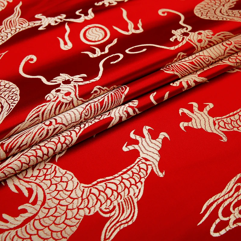 Animal dragon brocade jacquard pattern fabrics material for sewing cheongsam and kimono stitching clothing fabric