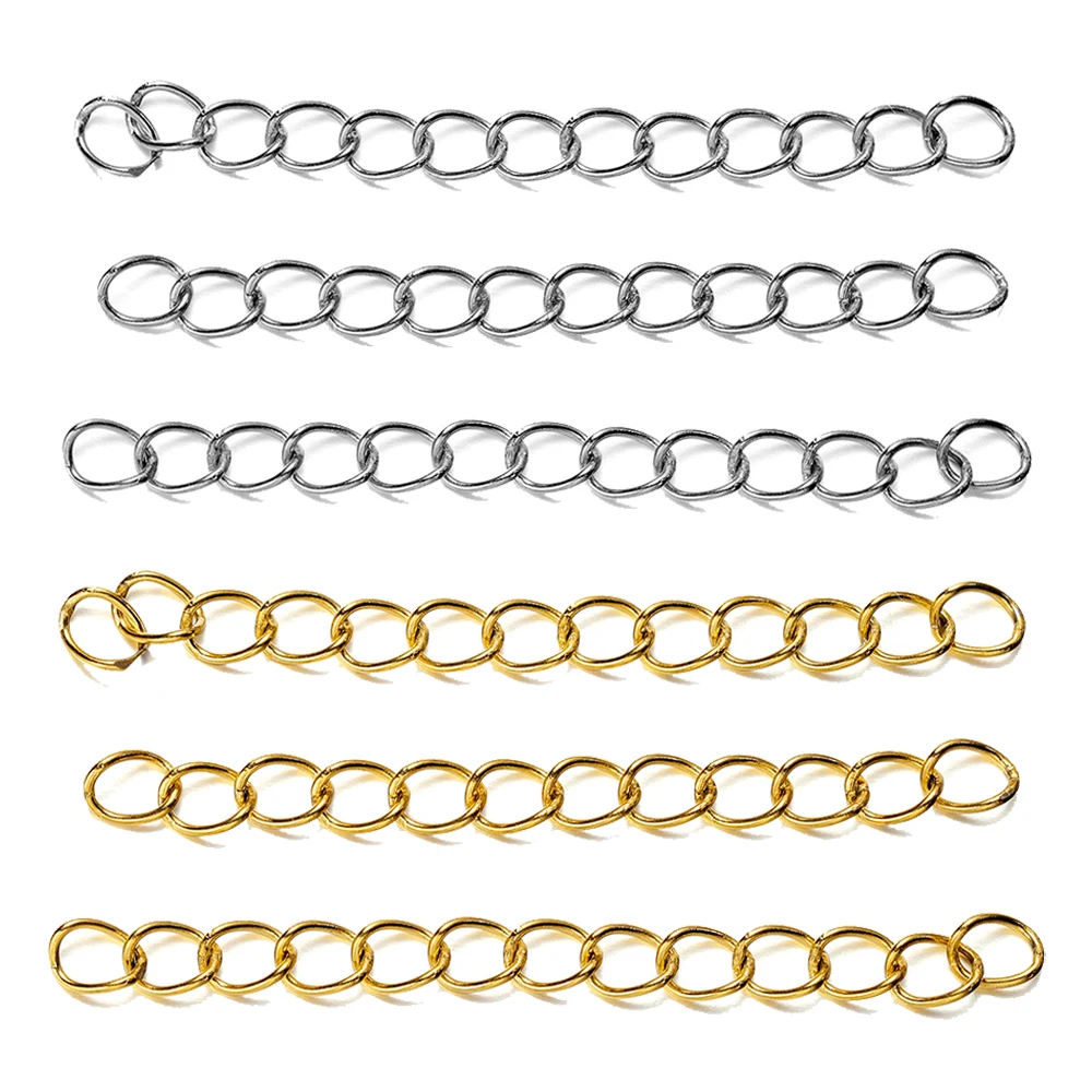 50pcs/lot 5cm Length Tone Extension Tail Chain Lobster Clasps Connector For DIY Jewelry Making Findings Bracelet Necklace