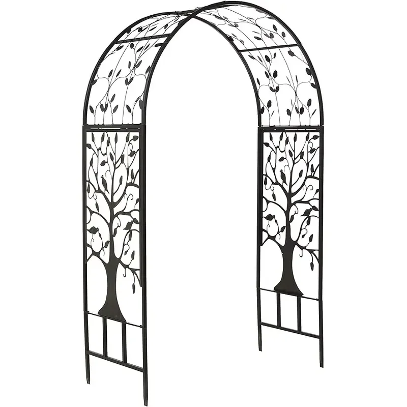 Zhongpin Wholesale Garden Supplies Flower Foot Party Wire Black Climbing Plants Metal Wrought Iron Garden Trellis Arch