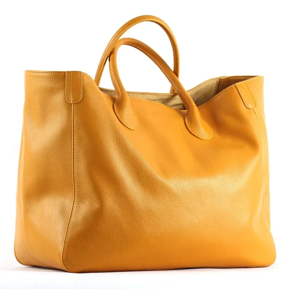 Oversize Genuine Leather Tote Bag for Women