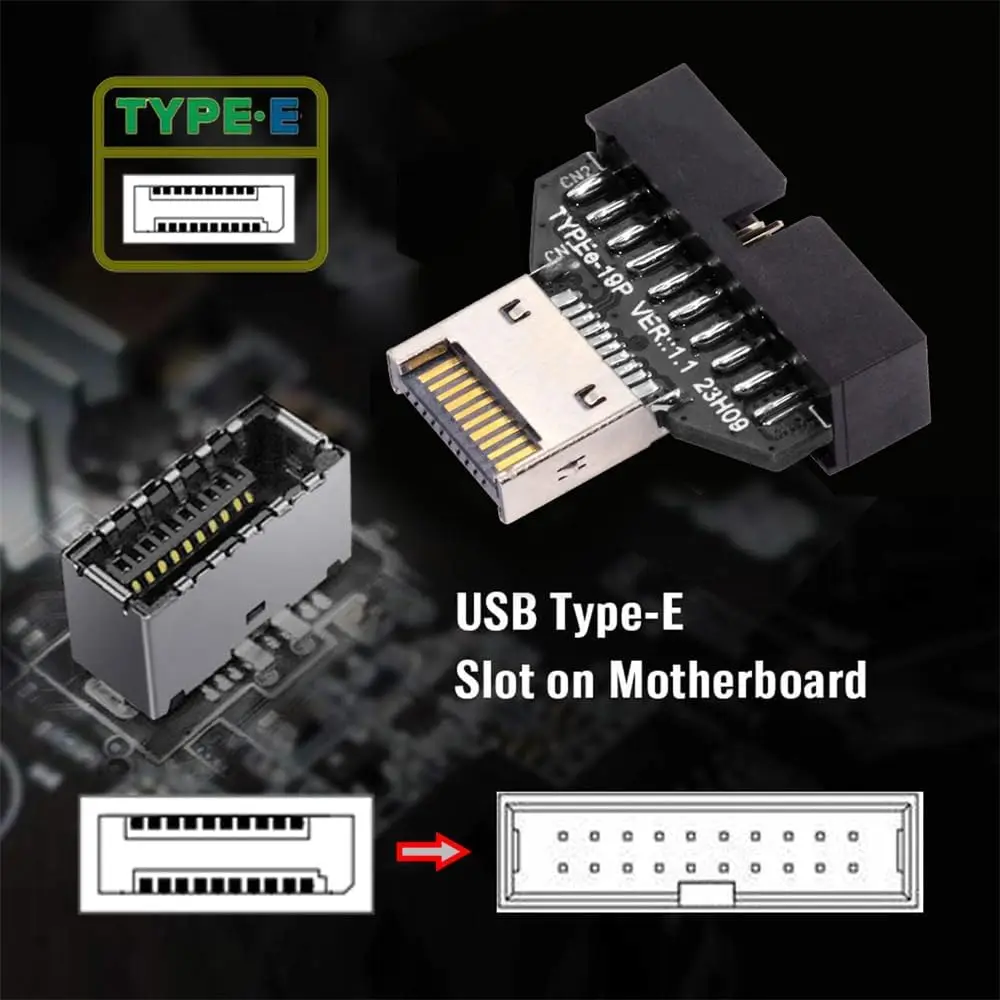 20Gbps USB 3.1 Type-E IDC ソケットフロントパネルヘッダーから 20Pin USB 3.0 ヘッダー延長アダプター、デスクトップマザーボード用