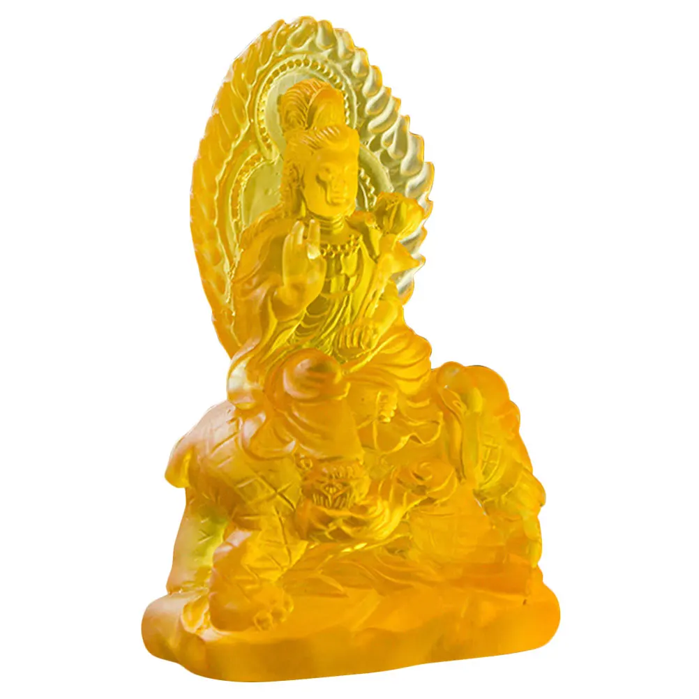 

Resin Kwan Yin Statue Tabletop Home Decor Dark Blue Tinsel Exquisite Craft Decorative Religious Art