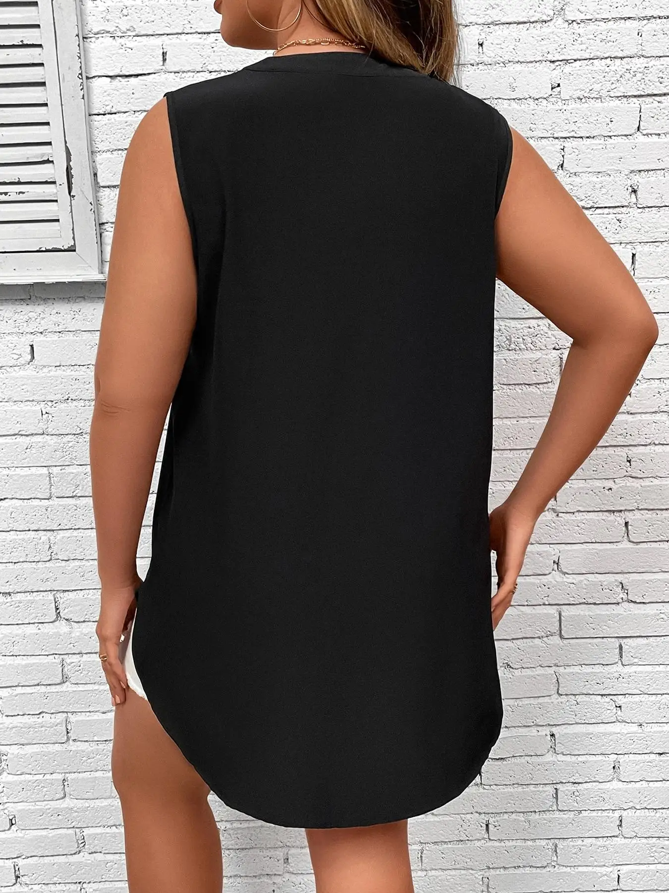 Koszula codzienna plus size na każdą porę roku, dopasowana, o średniej grubości, wygodna odzież damska do codziennego stylu.