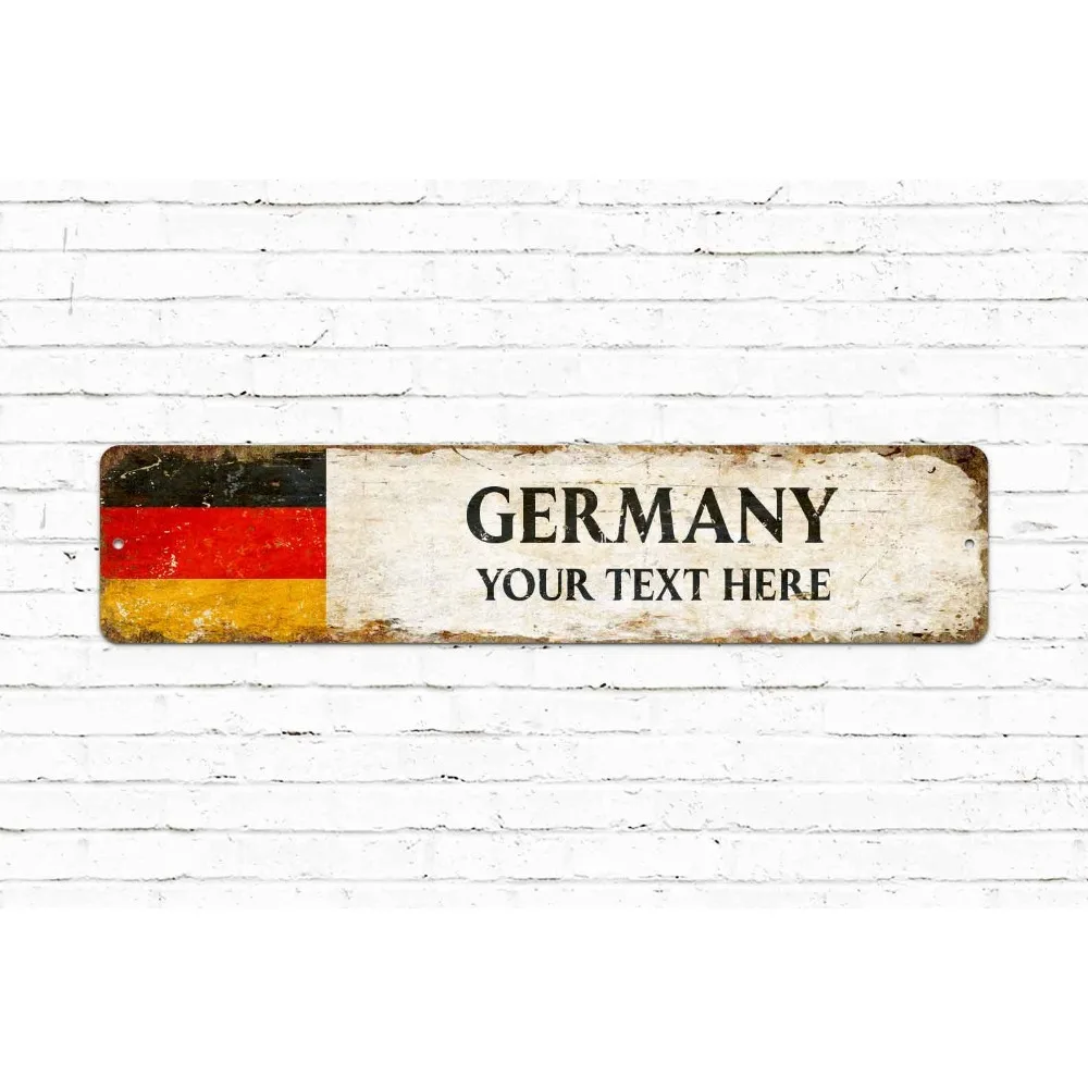CIFbuy Personalisiertes Textschild aus Metall, Vintage Deutschlandflaggen-Wanddekoration (Nur zur Dekoration)