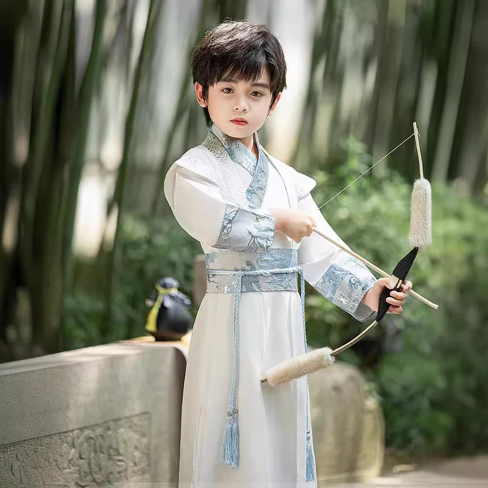 Chinese Traditional Boys Hanfu Ancient Style Handsome Children Tang Suit High-end Swordsman Outfits Kids Improved Retro Costume