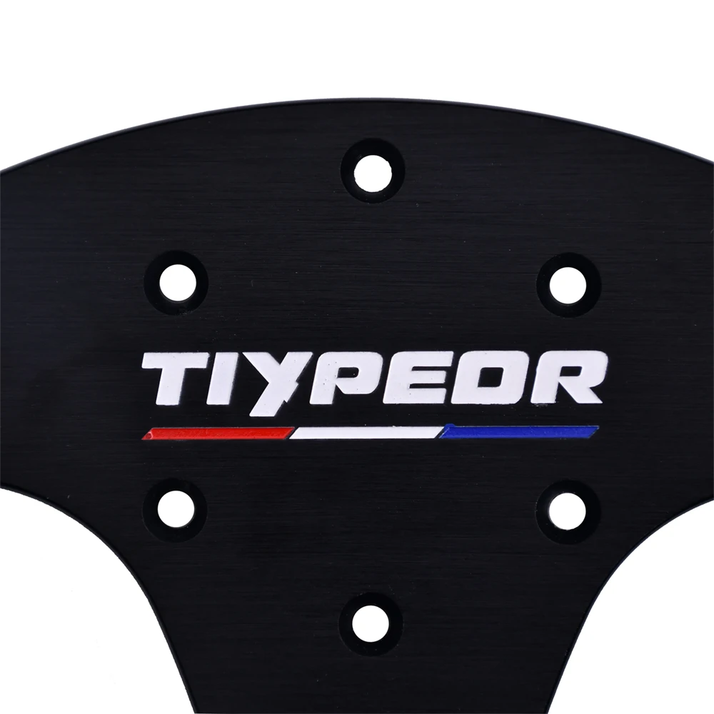 TIYPEOR D-shaped Drift King Sport Racing Steering Wheel 13 inch Flat Suede Gaming Steering Wheel With Red Interface 5