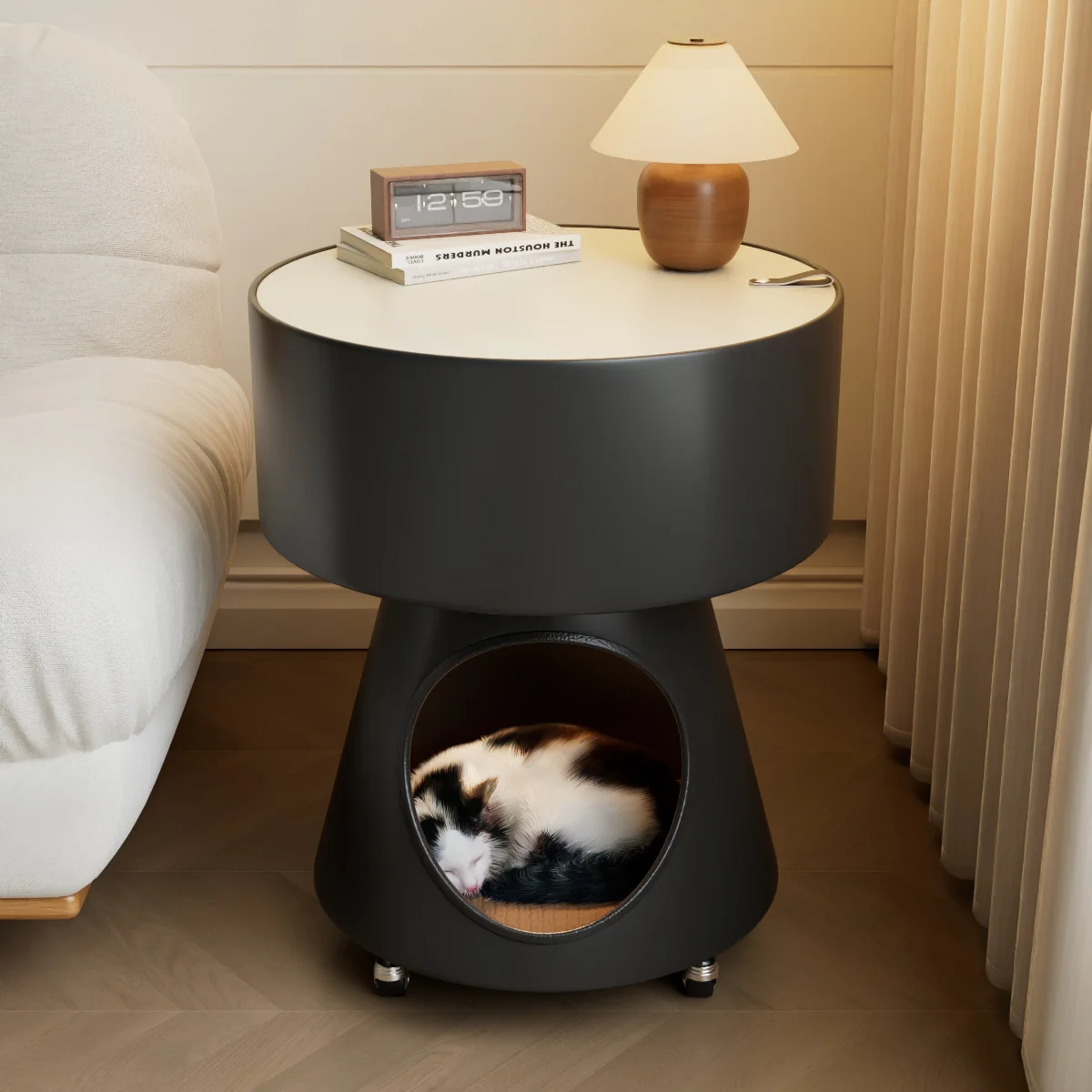 

Creative Mobile Nightstand Bed Side Table Small Table Small Cabinet Pet House Small Pet Cat Bed Bedroom Furniture