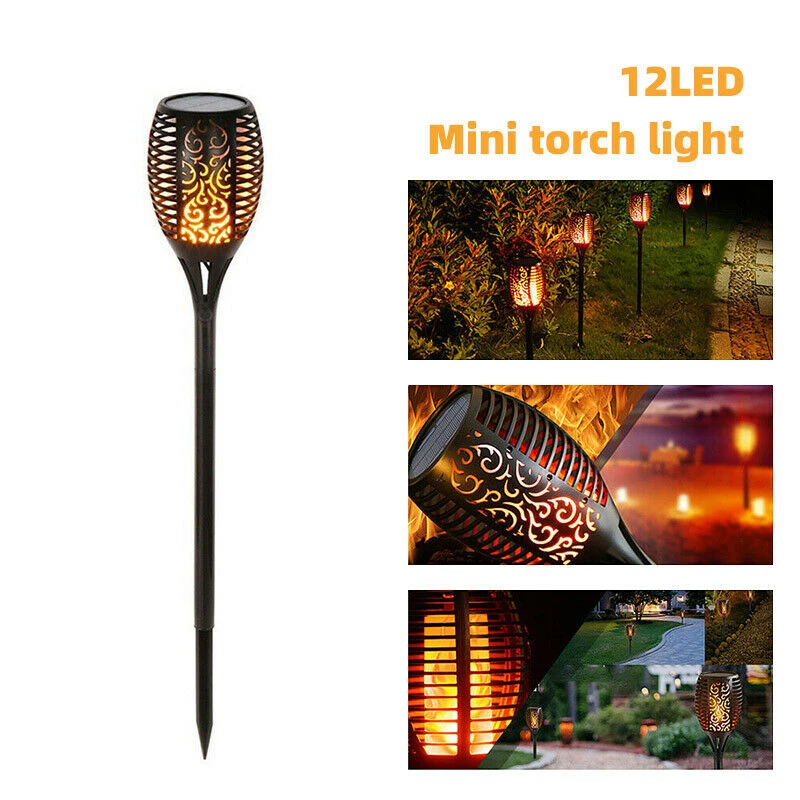 

Outdoor Solar 12LED Torch Lights Sunlights Flashlight Waterproof Garden Decoration Lantern For Patio Street Balcony Yard Pathway