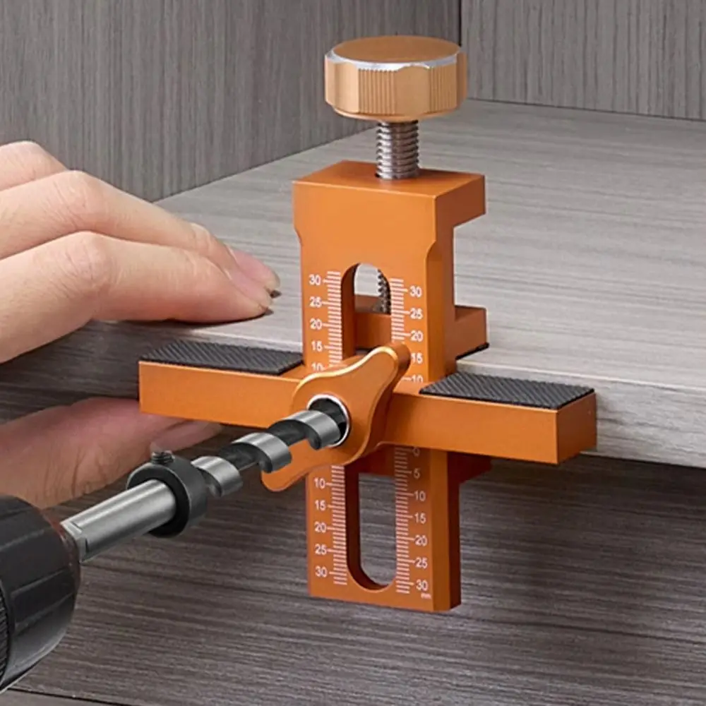 2 in 1 Cabinet Door Installation Positioner Quick Positioning Aluminum Alloy Cabinet Door Panel Installation Jig Stable Clamping