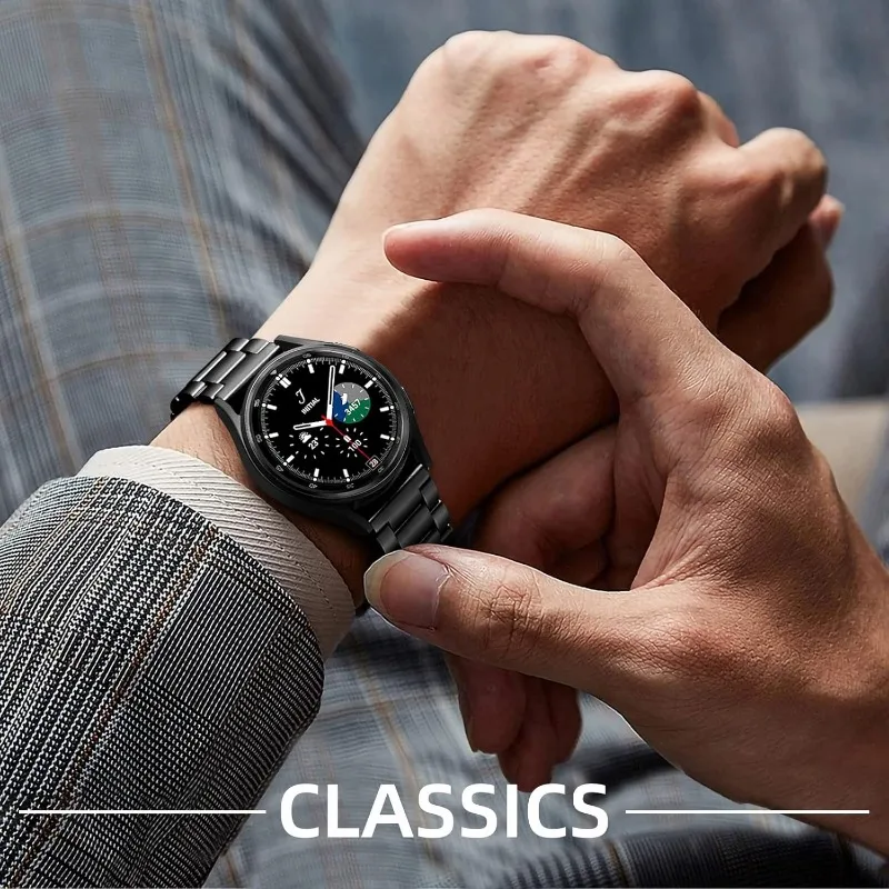 22 مللي متر 20 مللي متر حزام ساعة اليد لساعة سامسونج جالاكسي 7 6 5 4 نشط 2 40 مللي متر 44 مللي متر 5Pro 45 مللي متر 6 الموضة الكلاسيكية سوار فولاذي غير قابل للصدأ