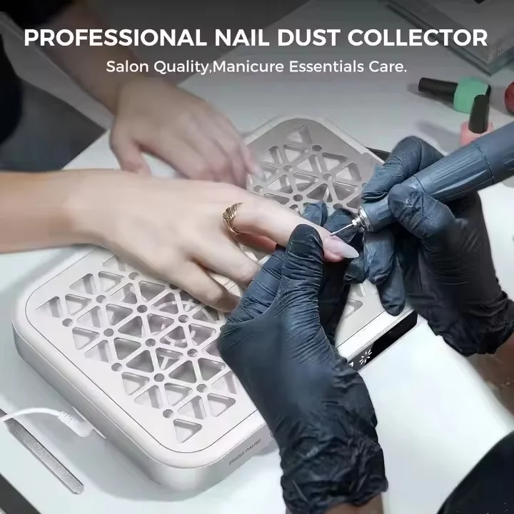 New Professional Nail Dust Collector, 1600PA Portable, 10 Speeds, Disposable Filter Papers (30 Pcs), Matte White, Modern