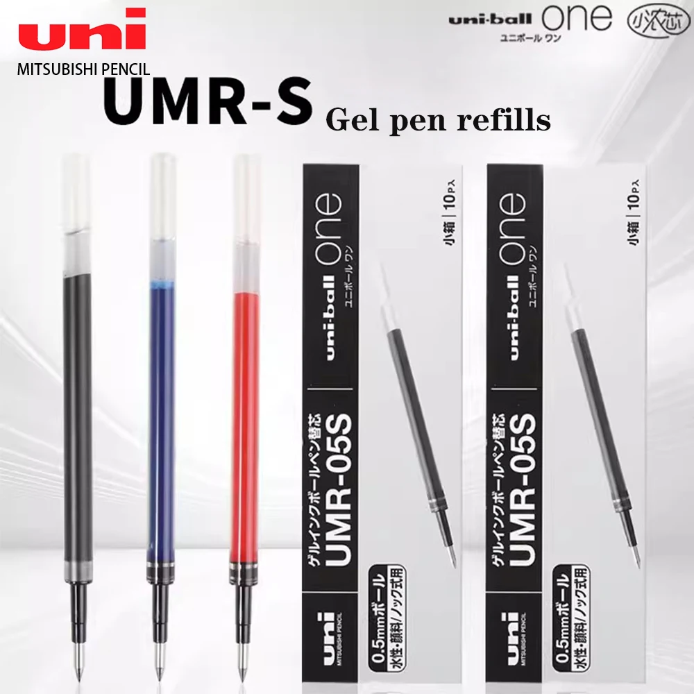 

Набор из 10 сменных стержней для гелевых ручек UNI Uni-ball One (Япония), модели UMR-05S/UMR-38S, совместимые с UMN-SP/UMN-SF, для школы, 0.38мм/0.5мм