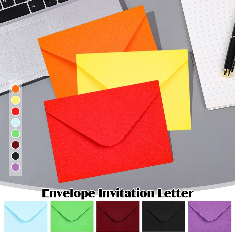 50Pcs Mini Paper Envelopes 10X7Cm Colorful Gift Greeting Card Business Paper Envelopes Western Letter Wedding Party Invitation