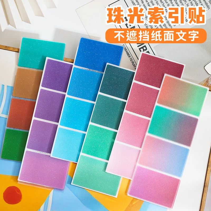 40 шт., прозрачные красочные индексные креативные блокноты для заметок, офисные школьные канцелярские принадлежности, самоклеящиеся наклейки, липкие блокноты
