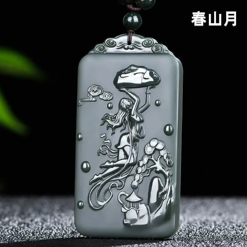 

Синьцзян Хэтянь Нефрит Мойю Нува Поставшающий кулон Нефритовый кулон Натуральный Цинюй Нюва Императрица Нефритовый кулон