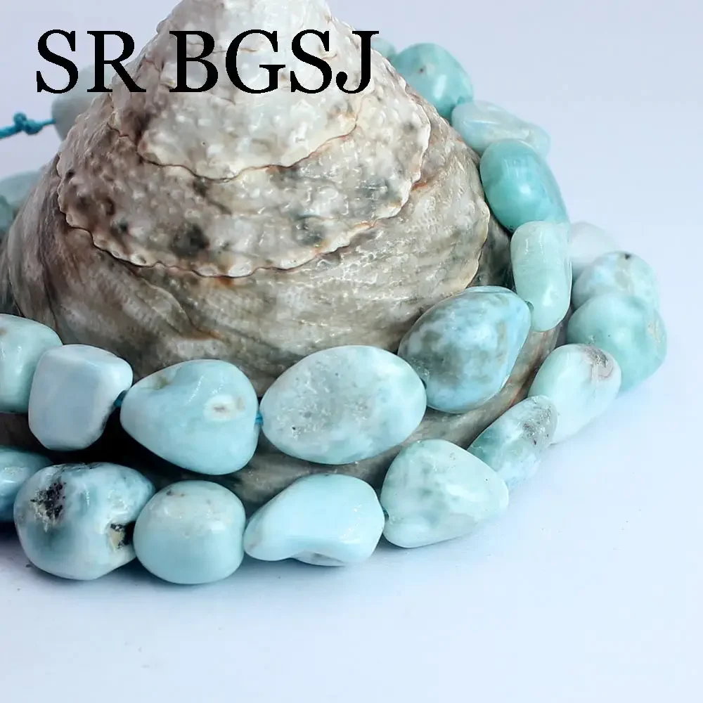 8-10mm Irregular Genuine Larimar Beads for Jewelry Making 15inches Natural Stone Diy Bracelet