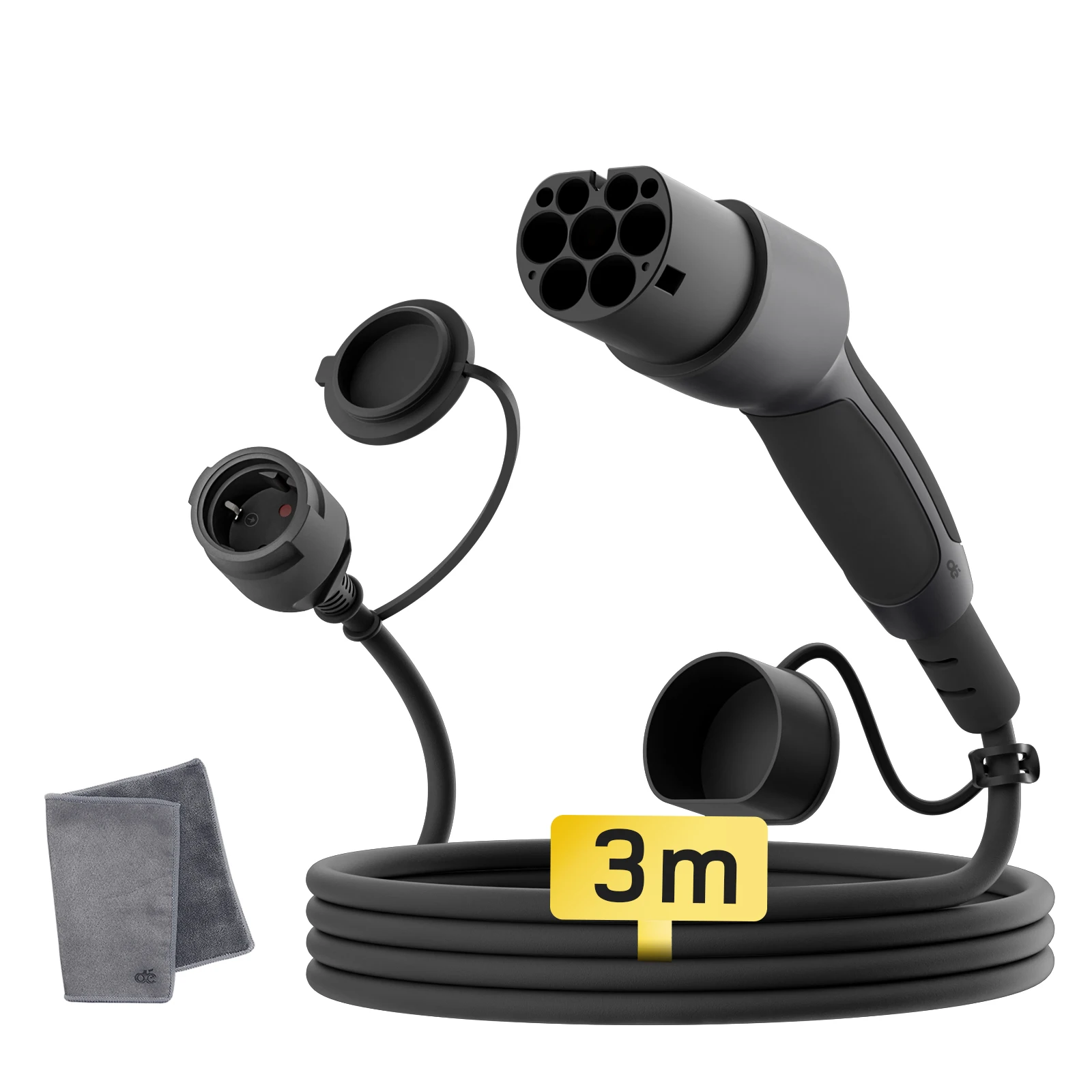 dé Typ 2 zu Schuko Adapter 0,6m 1,5m 3m 5m Plug-and-Play TPU-Kabel Geeignet für Ladestationen mit einer Buchse