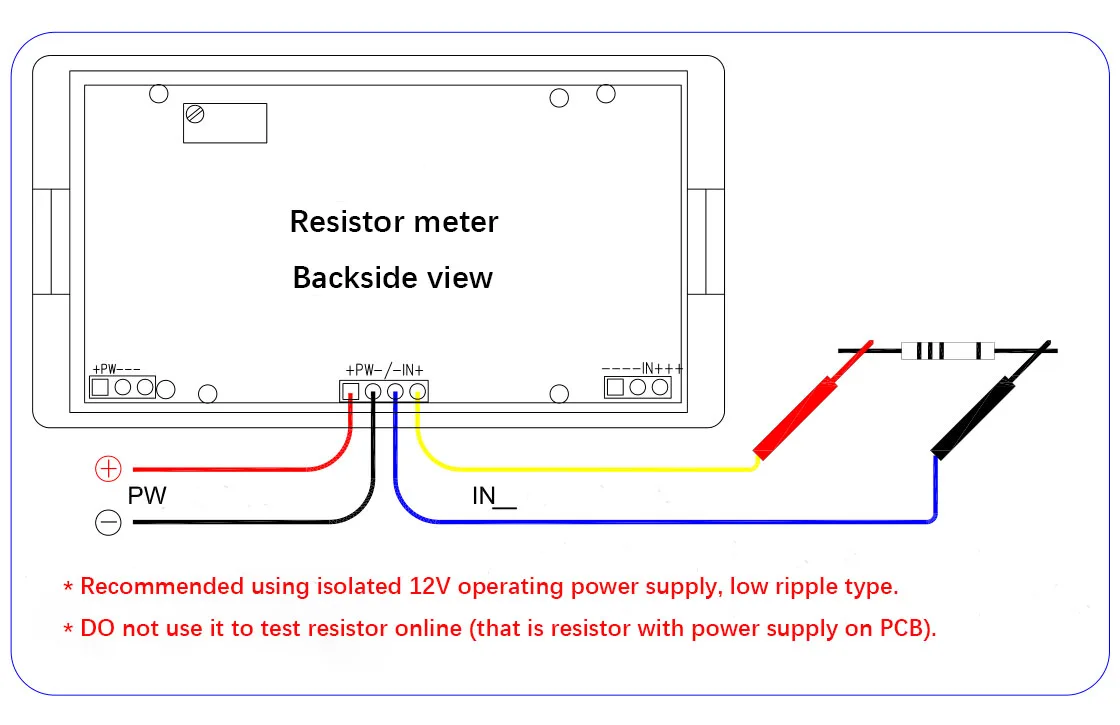 Probador de resistencia de 0-200Ohm 0-2K Ohm montado en Panel medidor de ohmios medidor de prueba de resistencia con pantalla LCD