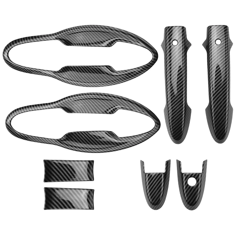 3X Car Front Door Handles Cover Trim Carbon Fiber Door Handle Bowl For Honda HRV HR-V Vezel 2014-2017 Exterior Styling