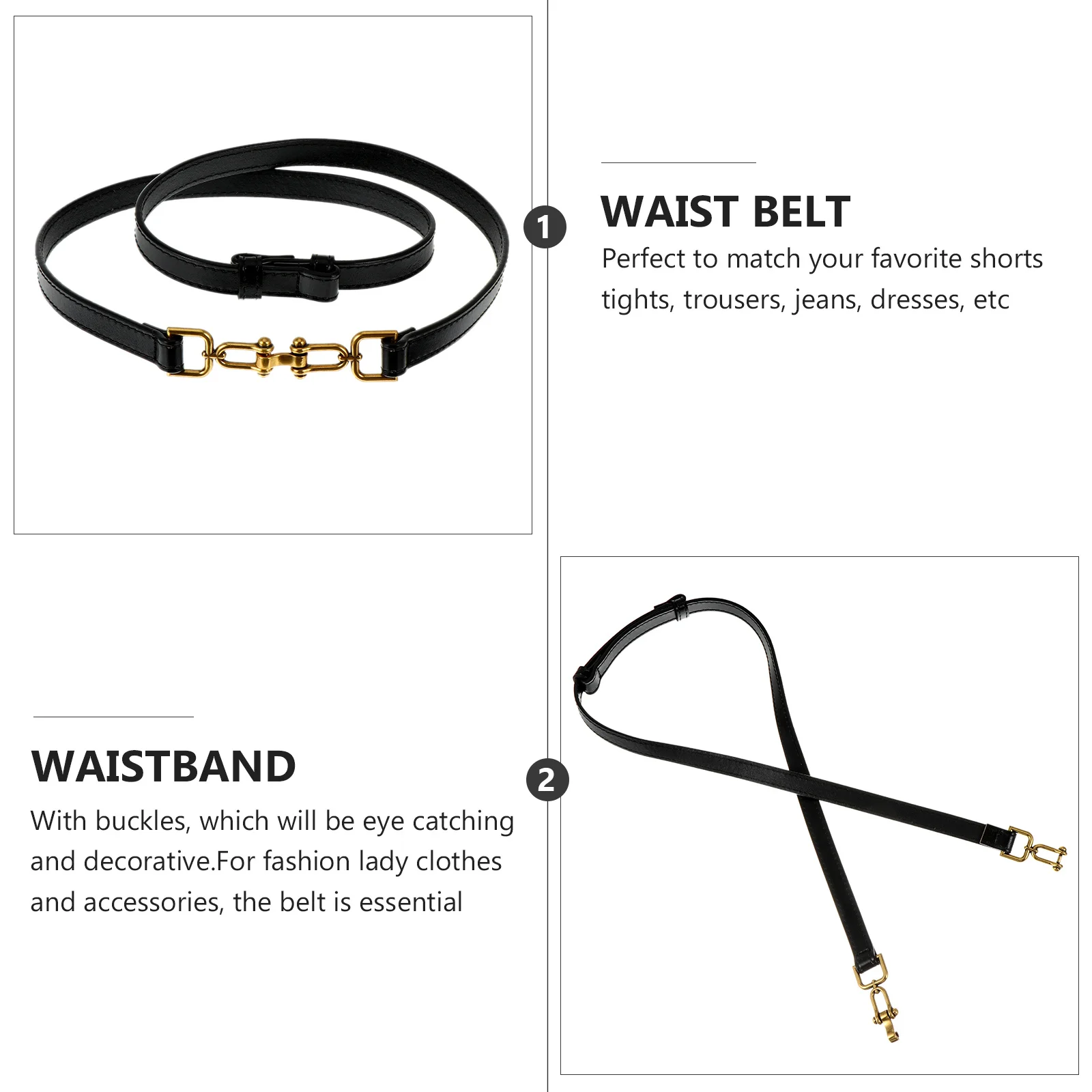 

Thin Waist Belt For Women Stylish Buckle Design Dress Jeans Trousers Matching Cattlehide Waistband Belt