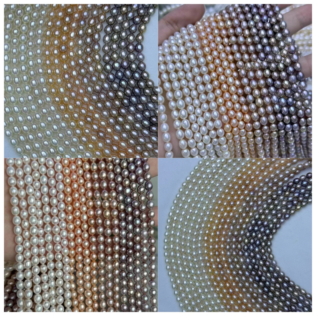 

5-5.5mm AAAA Exquisite Natural Freshwater Pearl White Orange Purple Rice Bead Jewelry Make DIY Necklace Bracelet Women Wedding
