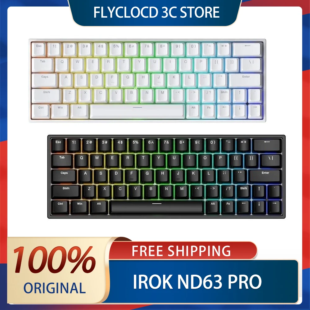 Irok Nd63 Pro Mechanical Keyboards Magnetic Switch Hot Swap Rgb E-Sports Customize Wired Keyboard Pc For Gaming Accessory Office