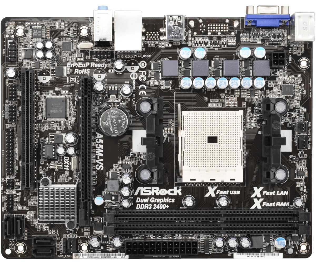 Placa base ASRock A55M-V A55M-V Socket FM2 + AMD A55 DDR3 32GB compatible con A10-6800B A10-7700K A10-5700 A10-7890K A6-5400B CPU