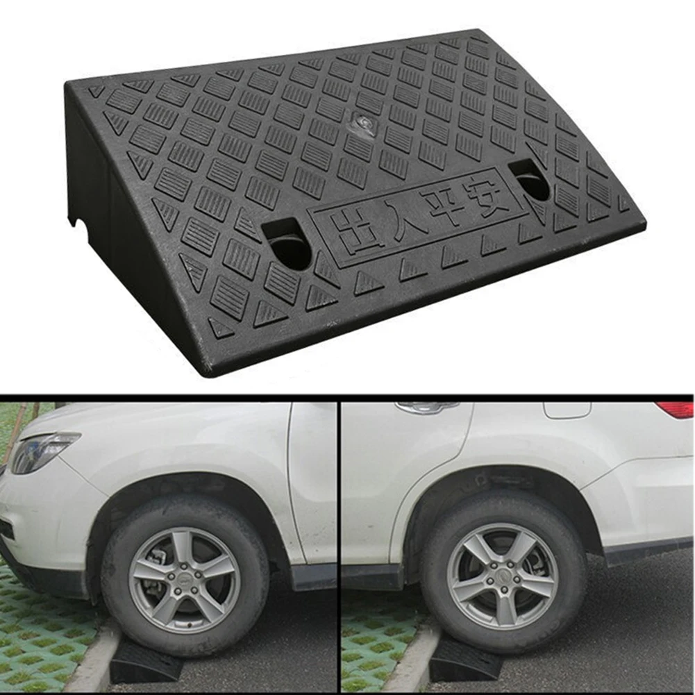 1 Uds. Rampa Kerb de plástico resistente, rampa de umbral antideslizante de 120mm de altura, rampas de entrada para ruedas de coches, bicicletas, Scooters, color negro