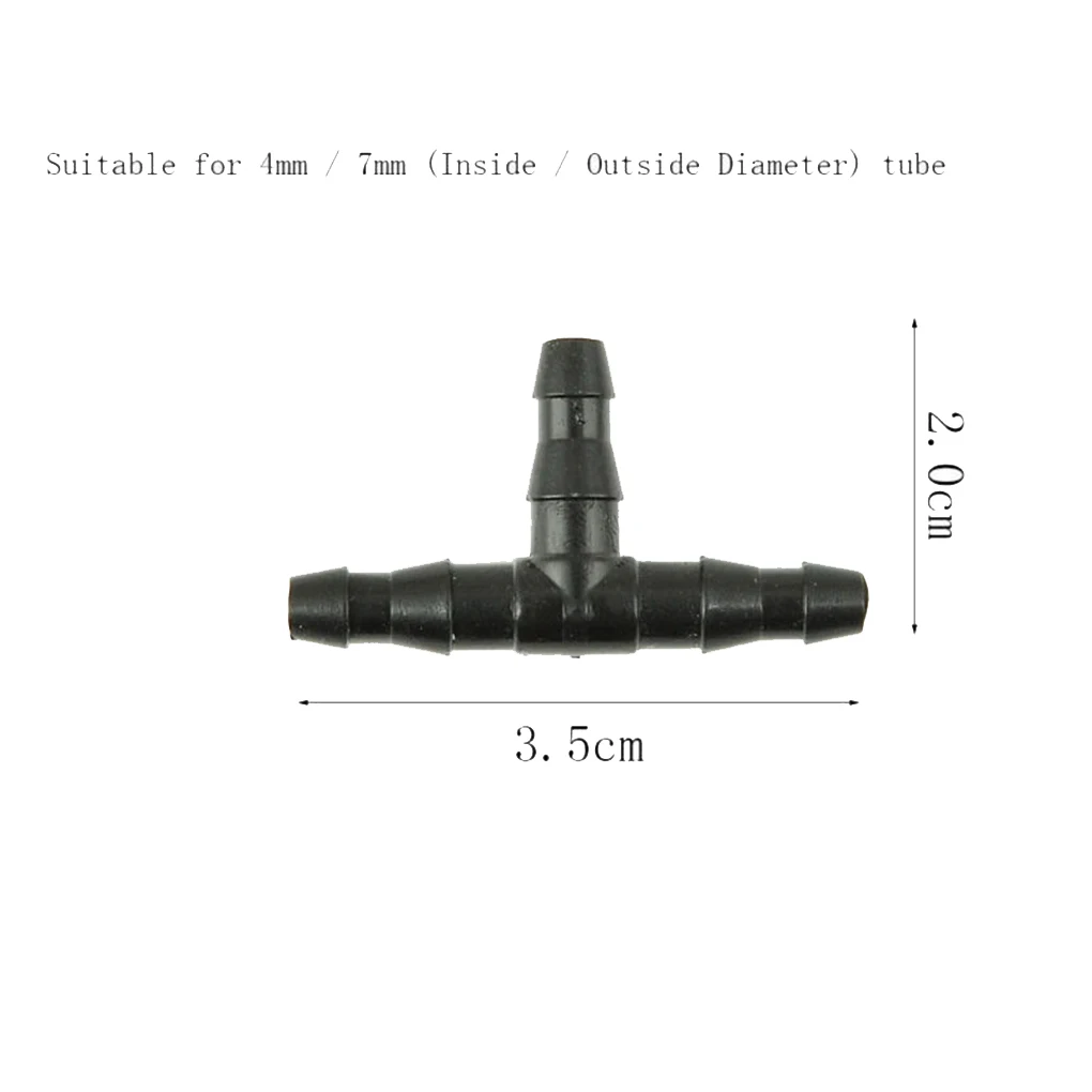 100pcs connettori spinato irrigazione a goccia 4/7mm raccordi a t spinato universali connettori per tubi dell'acqua