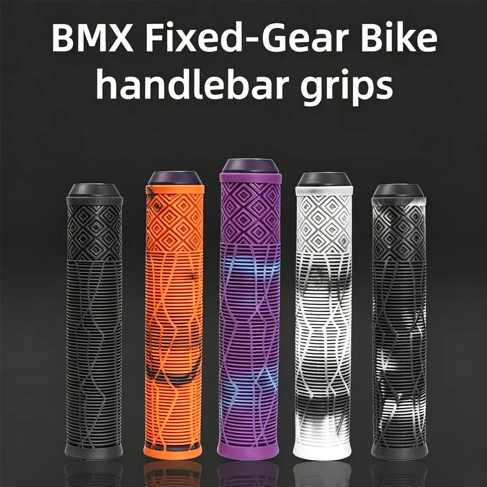 MOTSUV Bicycle Two-Tone Grip Tape, 165mm Long Rubber Anti-Slip Handlebar Cover for Off-Road and Road Bikes
