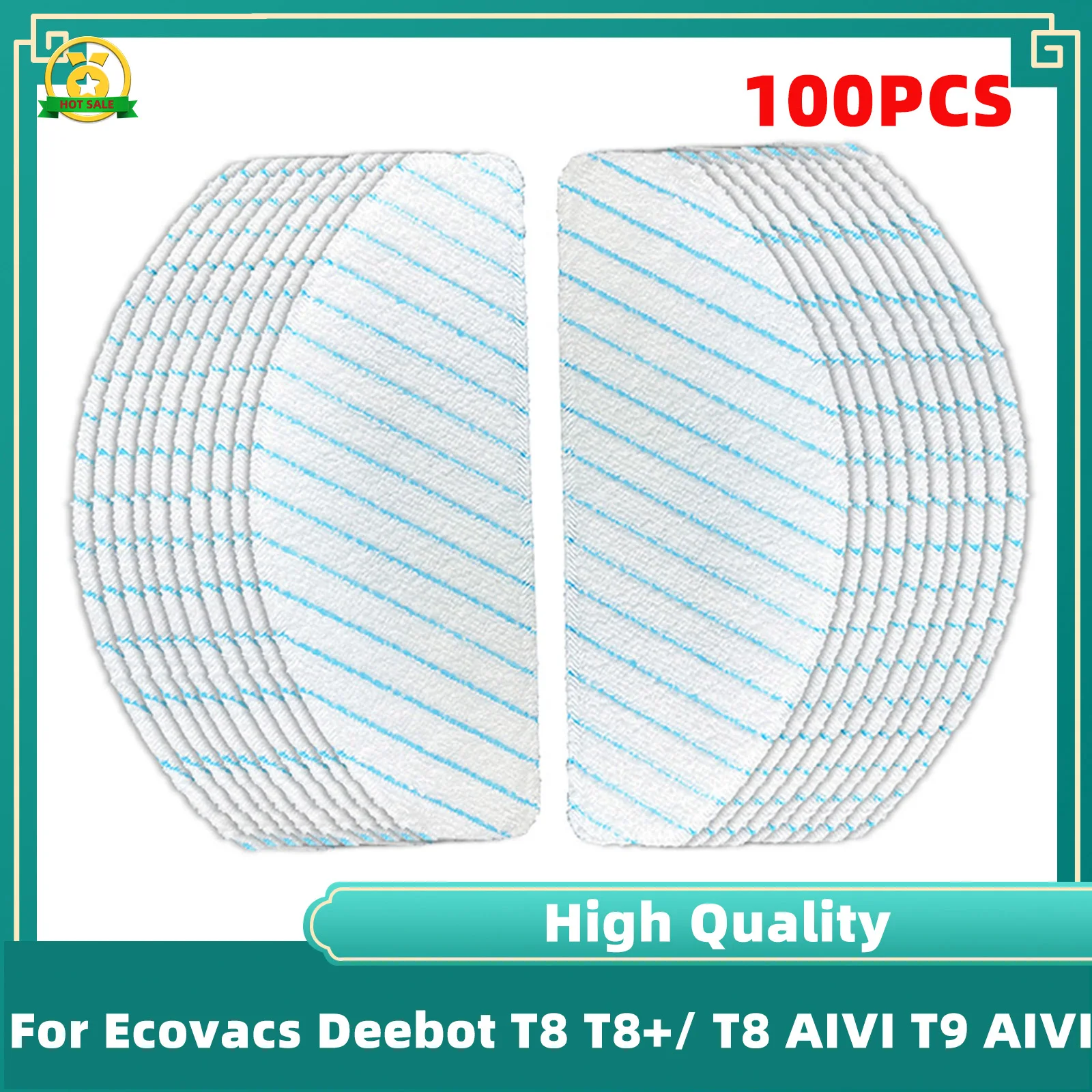 Compatible for Ecovacs Deebot Ozmo T8 T8+/ T8 AIVI T9 AIVI / N8 Pro/ N8 Pro+ Accessories Disposable Mop Pads Parts