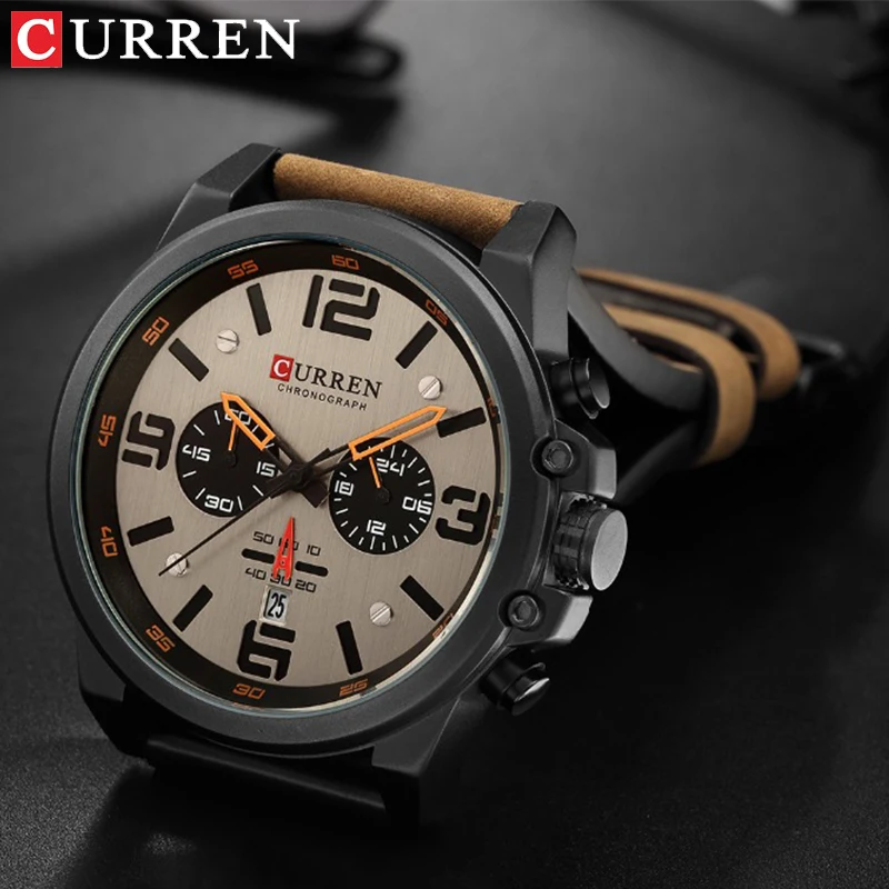 Fashion Chronograph Watch Men CURREN Luxury Brand Waterproof Sport Wrist Men\'s Watches Casual Wristwatch Male Clock Reloj Hombre