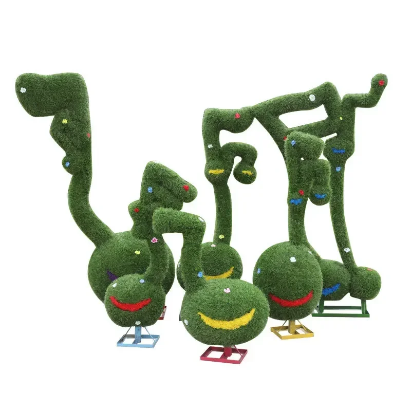 

Simulation green plant music note ornament outdoor fiberglass sculpture garden landscape garden garden