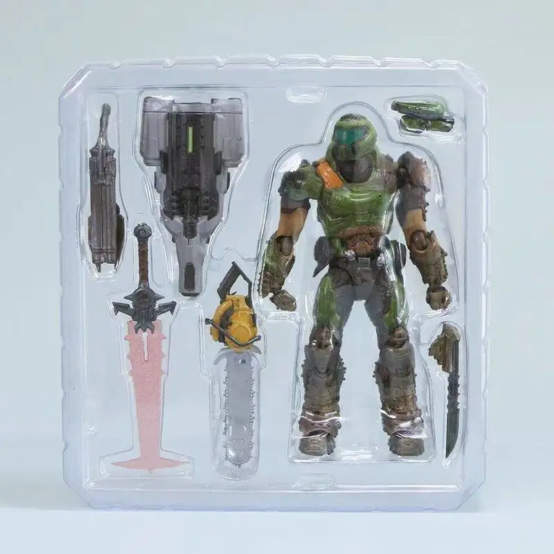 Doom Eternal Doom Slayer Actionfigur, 16 cm, voll bewegliches PVC-Modell, Spielzeug, Sammlerstück, Auto, Büro, Desktop-Dekoration, Geschenk