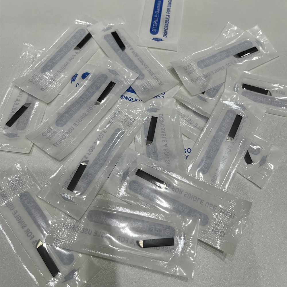 50pcs Laminas Nano Tebori Microblading Black 21 Flex Tattoo Needles Blade for Permanent Makeup Eyebrow Pen