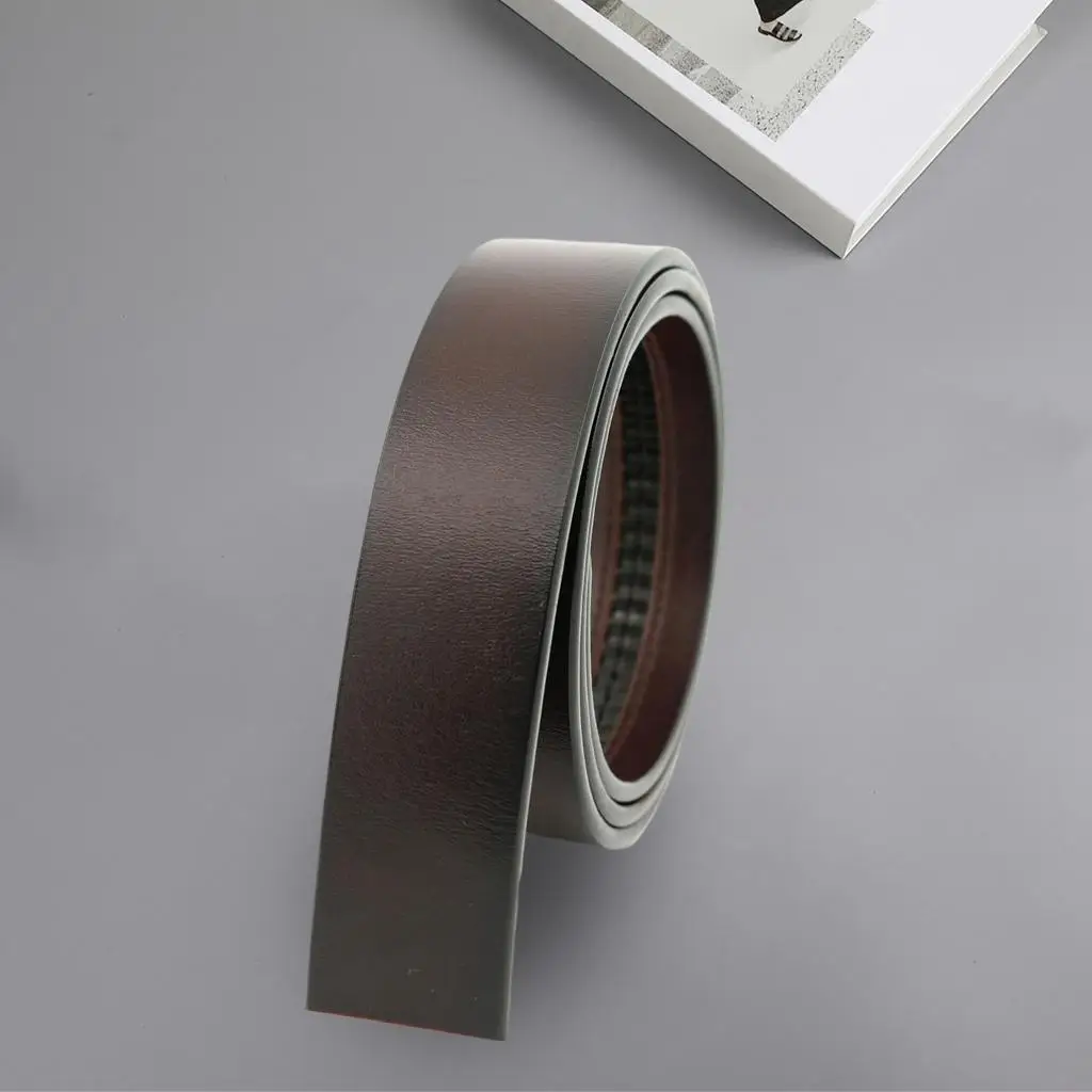 Vintage Cowhide Belt Strap Replacement No Buckle Mens Automatic Genuine Leather Belt for Formal and Daily Outfits
