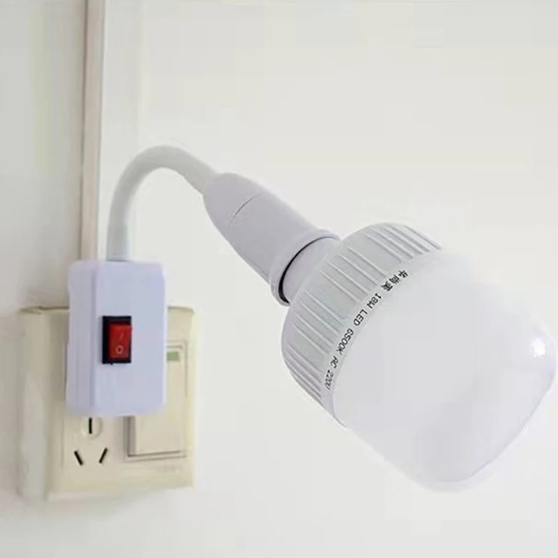 1 Piece EU/UK Plug LED Table Lamp Hose Turnbuckle Stainless Steel E27 Straight Plug Adaptor Straight Bulb Holder With Switch