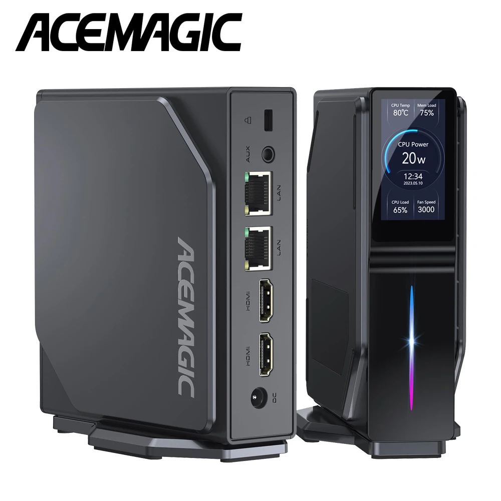 ACEMAGIC S1 Intel Alder Lake N95 Мини-ПК Minipc Игровой геймер Windows 11 HDMI WIFI5 BT4.2 DDR4 16 ГБ 512 ГБ Двойной твердотельный накопитель Настольные компьютеры