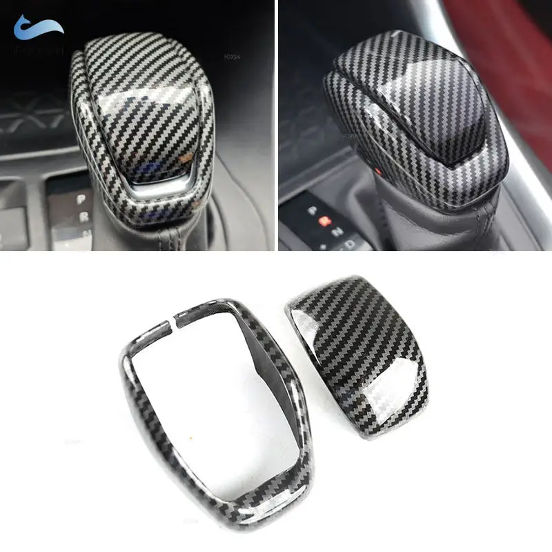 

Car Gear Shift Knob Head Cover For Toyota RAV4 XA50 2019-2024 Highlander/Kluger XU70 2020-2024 ABS Carbon Texture Accessories