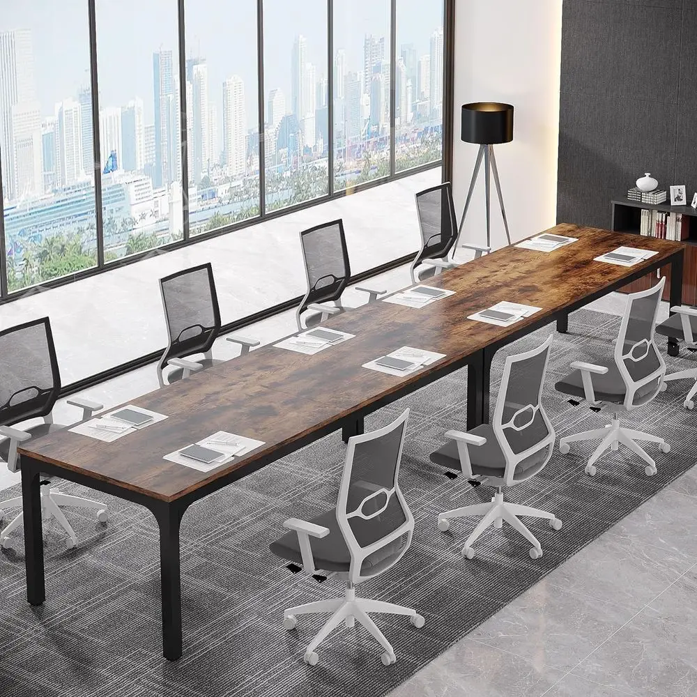 

78.74-Inch Conference Table Set, 13FT Large Rectangle Meeting Seminar Tables Set, Long Business Tables (Chair not Included), 2 P