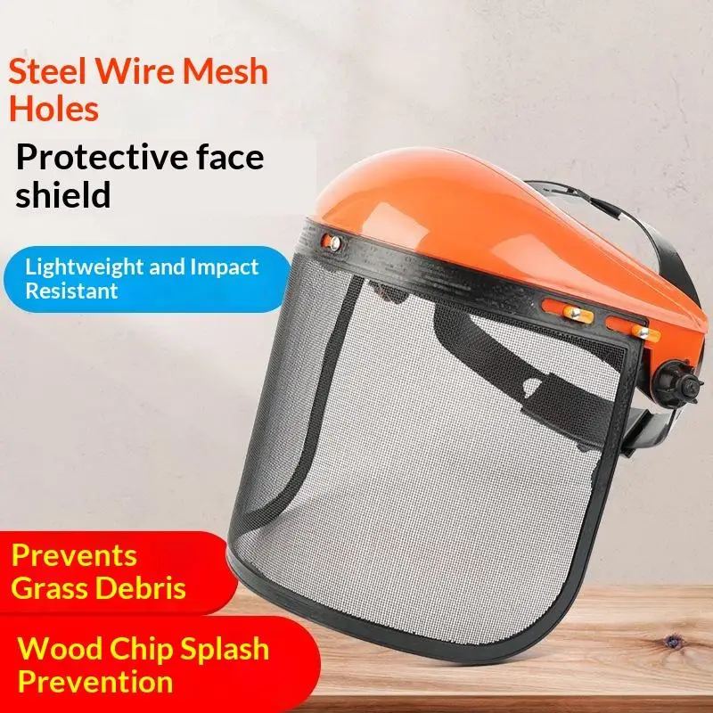 2pcs Replaceable Safety Face Shield Visor Protective Mesh Full Face Chainsaw For Trimmer Gardening Weed Wacker Protection
