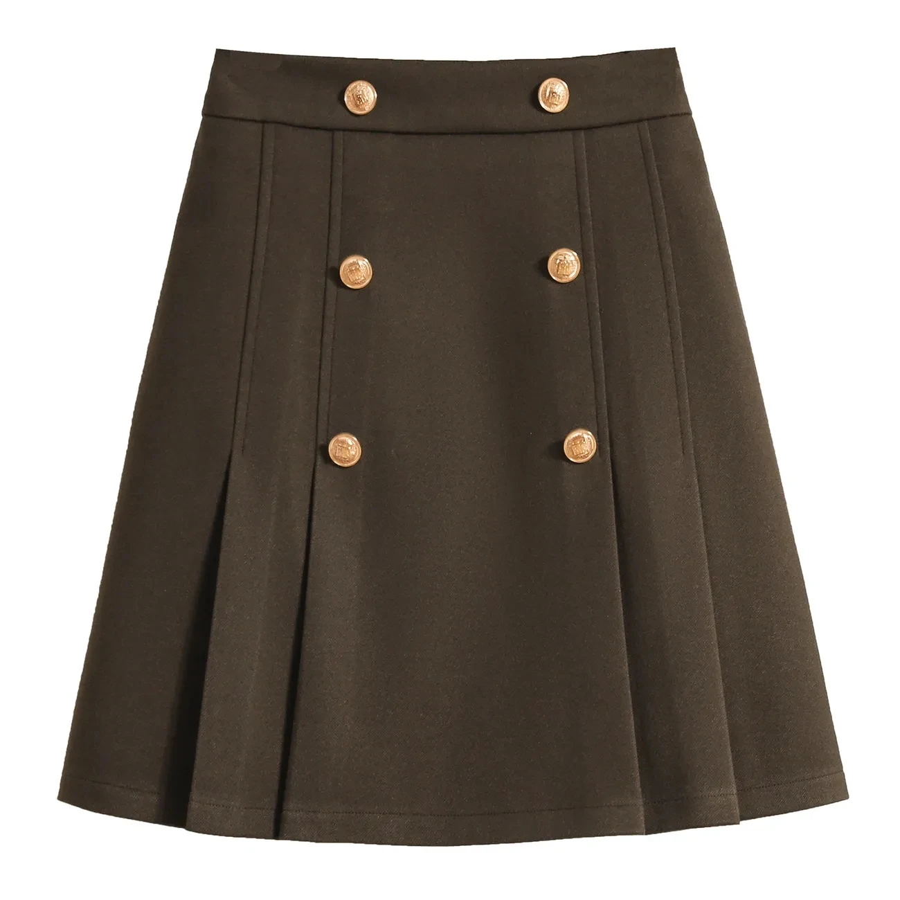 

Solid Color Wool High Waist Pleated Skirt Women's Autumn and Winter New Korean Style Loose plus size Elegant Casual Skirt