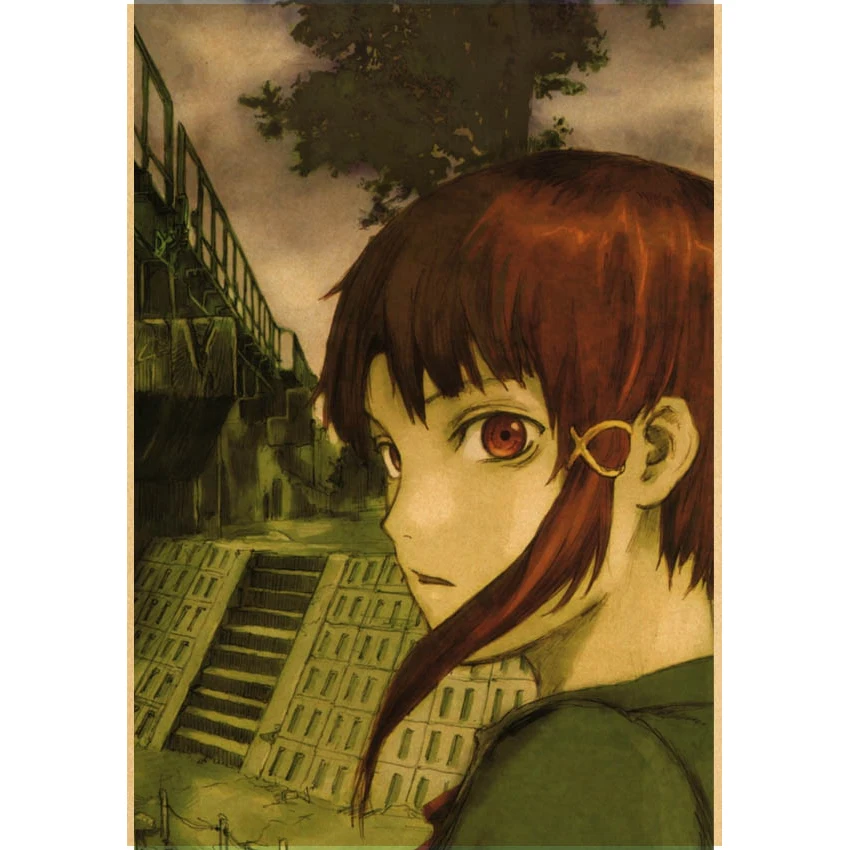 esperimenti seriali lain Poster Anime Wall Art Home Pittura decorativa Decorazione della camera dei bambini Adesivo da parete