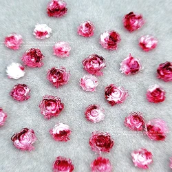 50PCS Blood Shading Acrylic Rose Flower Nail Art Charms Parts  Camellia Accessories Manicure Material Nails Decoration Supplies