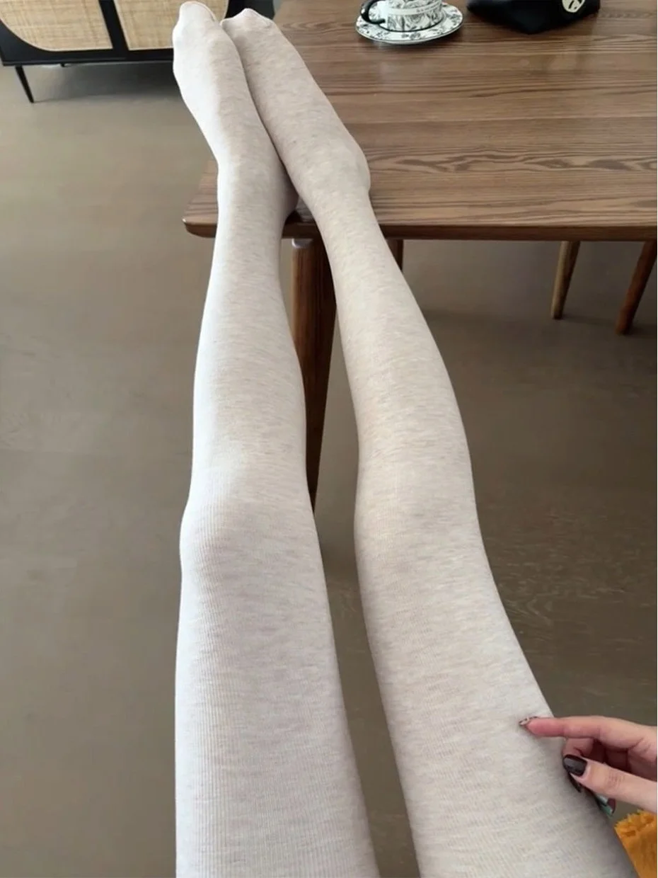 Elastic High Waist Leggings Compression Stockings Slimming Effect Comfortable Fit Casual Long Pants Polyester Fabric