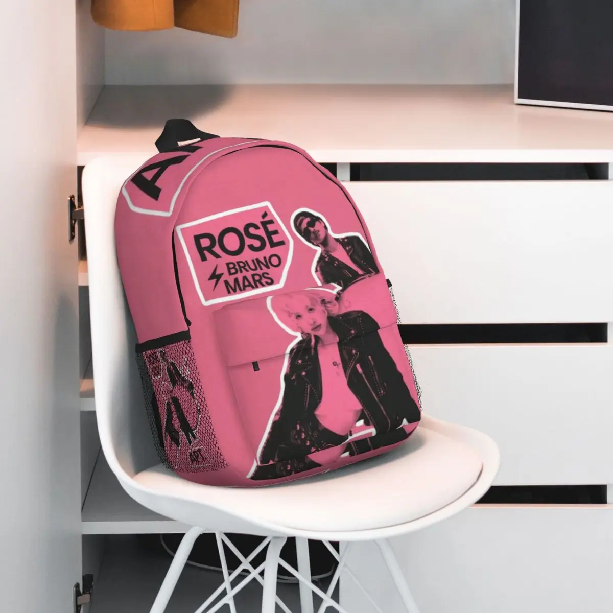 A-APT ROSE-Bruno Mars New Fashionable Pattern School Bag Print Lightweight Backpack 15inch