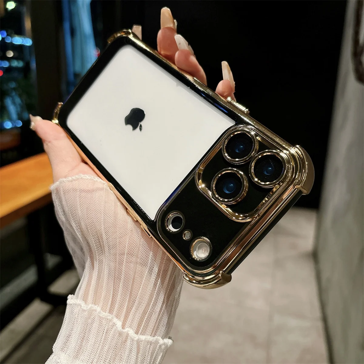 Galvanik transparente Handyhülle für iPhone 17 Air 16 15 14 Plus 13 12 11 Pro Max Klare weiche stoßfeste Schutzhülle