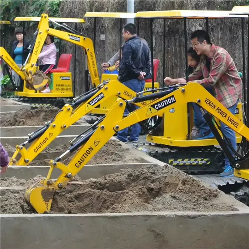 CE Certificate VEKAIN Popular Mini Sand Excavator Kids Amusement Ride for Parks Electric Coin Operated Remote Control Outdoor
